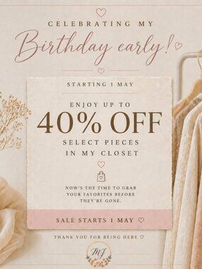 Birthday Sale starts May 1 CELEBRATE